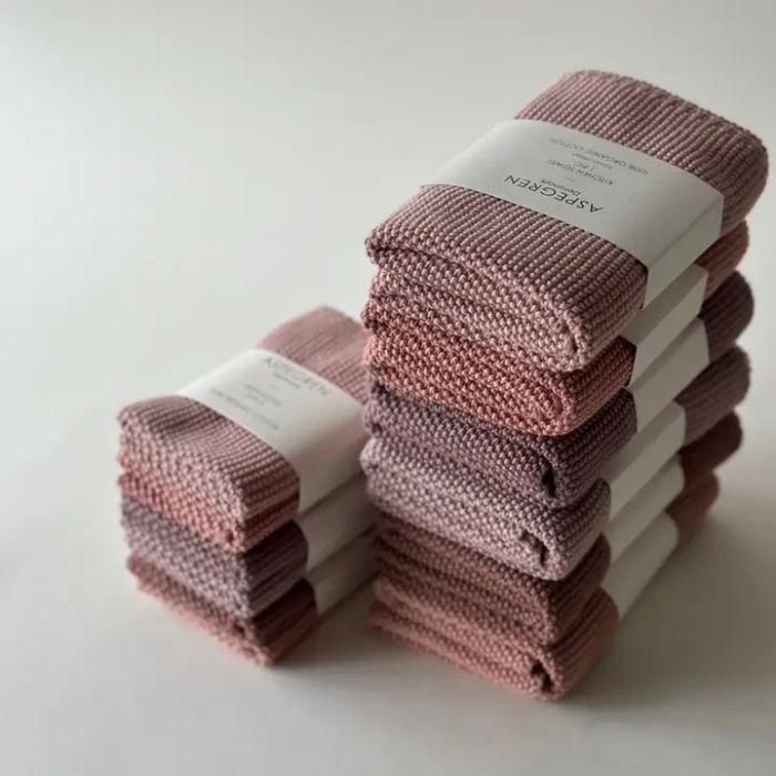 Skandinavisch inspiriertes Aspegren Denmark Küchentuch Gestrickt Holzrose, 40 x 50 cm