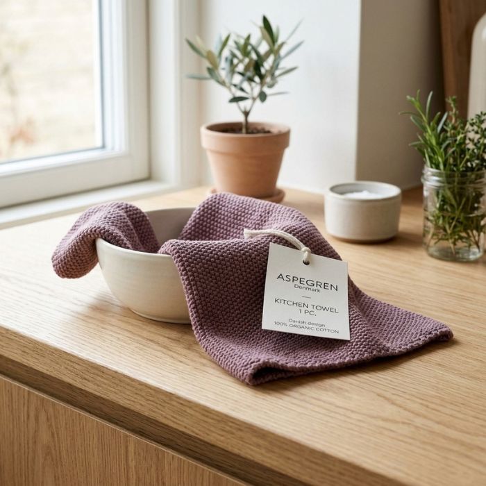 Aspegren Denmark Küchentuch Gestrickt Holzrose aus 100% Bio-Baumwolle, langlebig und plastikfrei - Mekea Buchrain