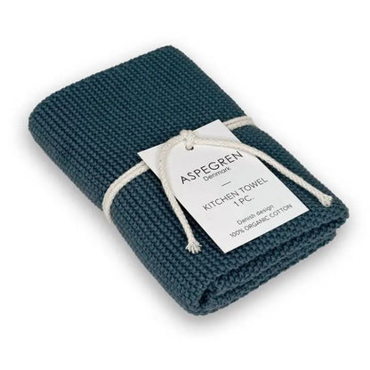 Aspegren Denmark Küchentuch Gestrickt Indigo aus 100% Bio-Baumwolle, langlebig und plastikfrei