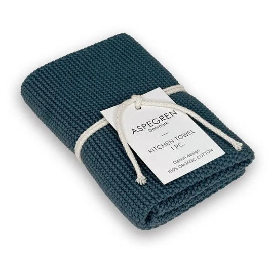 Aspegren Denmark Küchentuch Gestrickt Indigo aus 100% Bio-Baumwolle, langlebig und plastikfrei