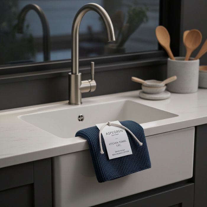 Aspegren Denmark Küchentuch Gestrickt Indigo aus 100% Bio-Baumwolle, langlebig und plastikfrei bei Mekea