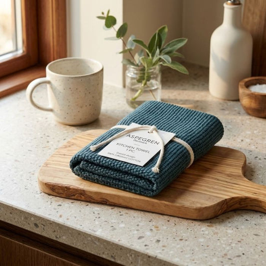 Aspegren Denmark Küchentuch Gestrickt Indigo aus 100% Bio-Baumwolle, langlebig und plastikfrei - Mekea Buchrain
