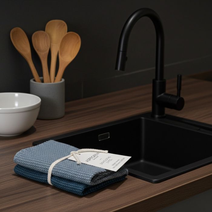 Aspegren Spültuch Gestrickt Blau 2er-Set aus 100% Bio-Baumwolle, langlebig und plastikfrei bei Mekea