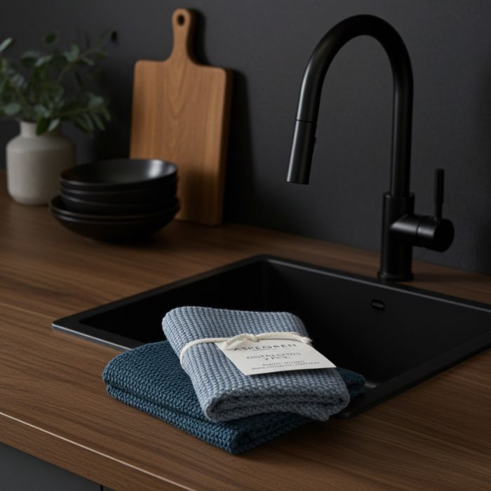 Aspegren Spültuch Gestrickt Blau 2er-Set aus 100% Bio-Baumwolle, langlebig und plastikfrei bei Mekea