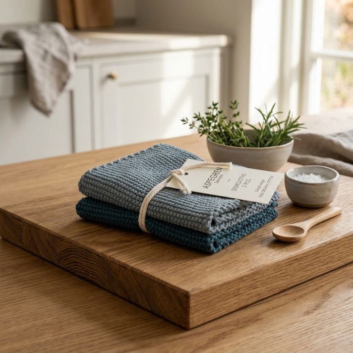 Aspegren Spültuch Gestrickt Blau 2er-Set aus 100% Bio-Baumwolle, langlebig und plastikfrei - Mekea Buchrain