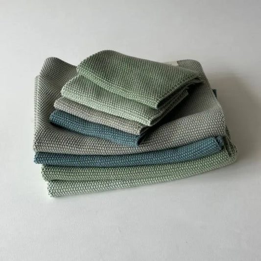 Skandinavisches Spültuch-Set in Mint – Bio-Baumwolle plastikfrei