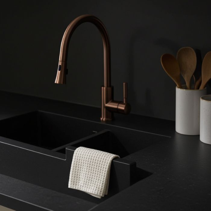 Aspegren Spültücher Nord Birke 2er-Set Bio-Baumwolle Waffel-Design in Küchenszene