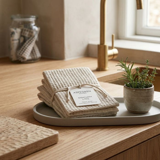 Aspegren Spültücher Nord Birke 2er-Set Bio-Baumwolle Waffel-Design in Küchenszene -Mekea Buchrain
