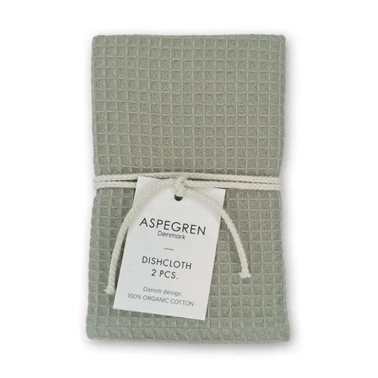 Aspegren Spültücher Nord Grüner Tee 2er-Set Bio-Baumwolle Waffel-Design