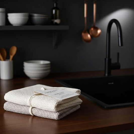 Gestrickte Spültücher Sand von Aspegren im 2er-Set