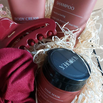 Aurodhea Argan Oil Verwöhnset mit Haar- & Körperpflegeprodukten im Drahtkorb