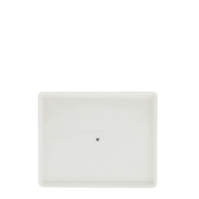 Detailansicht der Bastion Collections Butterdose Fleet Weiss mit schwarzem Herz