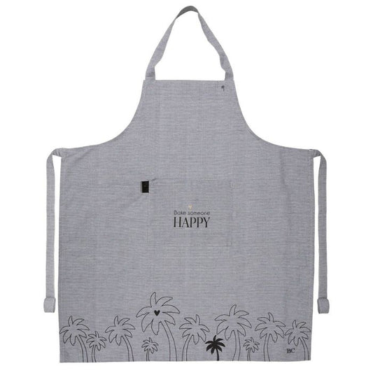 Bastion Collections Schürze Bake someone happy in Schwarz/Weiss – Vorderansicht