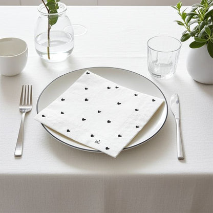 Bastion Collections  Detailansicht Servietten „Hearts All-Over“ Ambiente