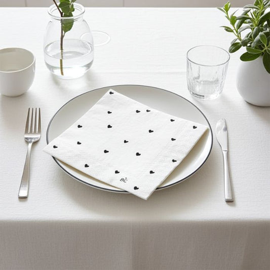 Bastion Collections  Detailansicht Servietten „Hearts All-Over“ Ambiente