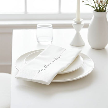 Detailansicht Bastion Collections Servietten Rückseite „Together with you“ Ambiente Stimmung