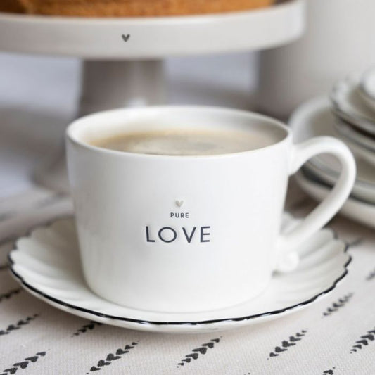 Bastion Collections Tasse Weiss dekorativ mit Kaffee