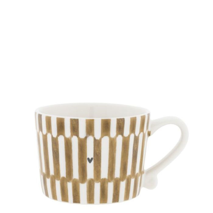 Bastion Collections kleine Tasse Weiss mit „Stack the Stripes“ – Vorderansicht