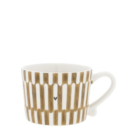 Bastion Collections kleine Tasse Weiss mit „Stack the Stripes“ – Vorderansicht