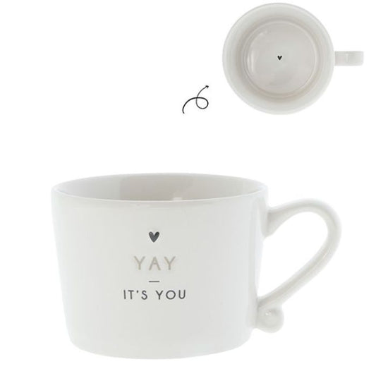 Bastion Collections kleine Tasse Weiss mit „YAY it’s you“ – Vorderansicht