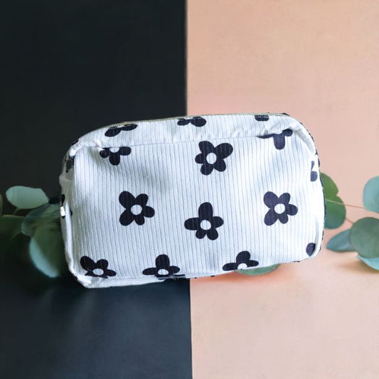 Cord Kosmetik Tasche – Blumenmuster