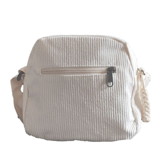 Cord Umhänge Tasche - Creme