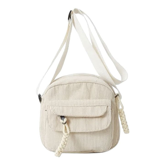 Cord Umhänge Tasche - Creme