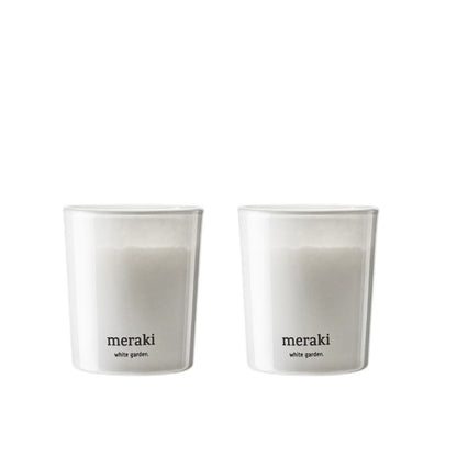 Meraki Duftkerze White Garden im weißen Glasbehälter