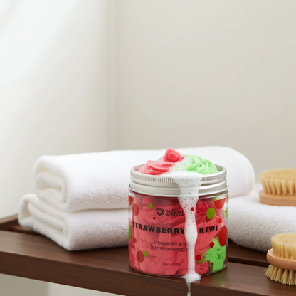 Handgemachte Whipped Soap - verschiedene Sorten in Badezimmer Ambiente