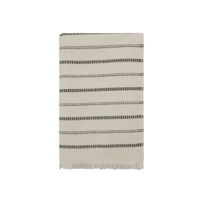 Meraki Handtuch True im Hammam-Stil in Off-White mit schwarzen Streifen, 140 x 70 cm