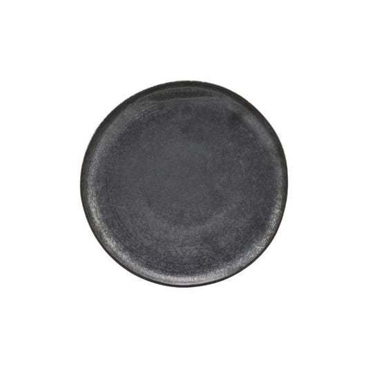Grosser Teller Pion in mattem Schwarz-Braun, 21.5 cm, House Doctor