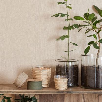 IB Laursen Fischgräten-Baumwollband Linen