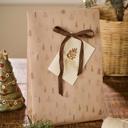 IB Laursen Fischgräten-Baumwollband Mocca