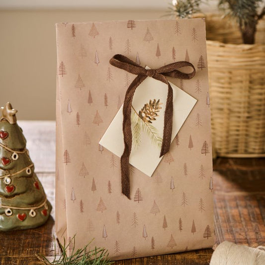 IB Laursen Fischgräten-Baumwollband Mocca