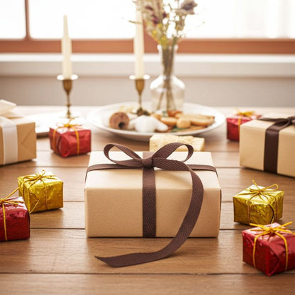 IB Laursen Fischgräten-Baumwollband Mocca bei Mekea