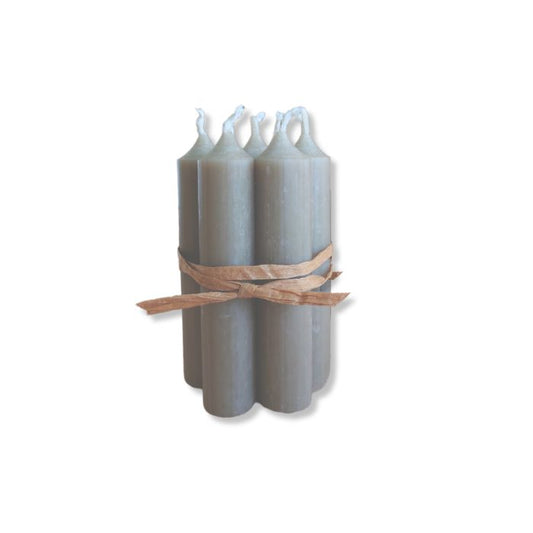 6er Set - IB Laursen Celia Stabkerze rustikal Leinengrau Ø 2,2 × H 11 cm bei Mekea