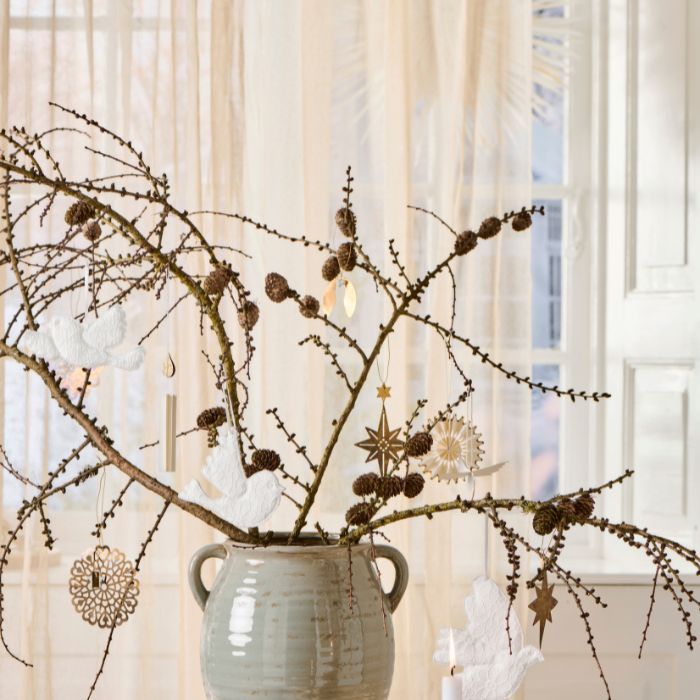 IB Laursen Geschenkanhänger aus Messing Gloria mit Perlen B 0,1 × H 5,5 × L 4,5 cm