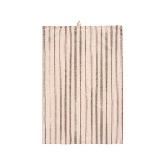 IB Laursen Geschirrtuch Erling natur mit braunen Streifen