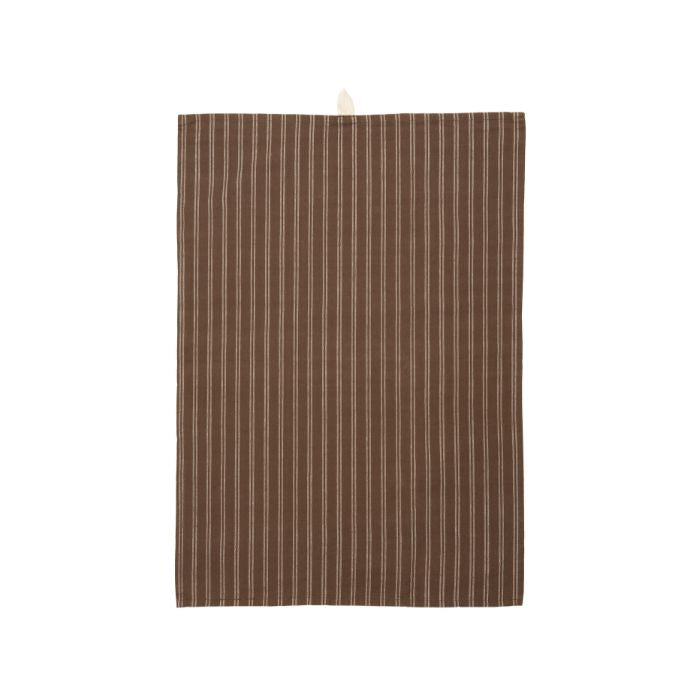 IB Laursen Geschirrtuch Ernst dunkelbraun mit naturfarbenen Streifen
