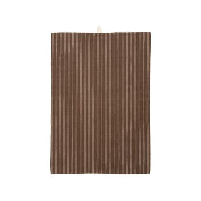 IB Laursen Geschirrtuch Ernst dunkelbraun mit naturfarbenen Streifen