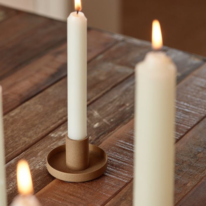 IB Laursen Kerzenhalter Eisen  in warmem Cognacton