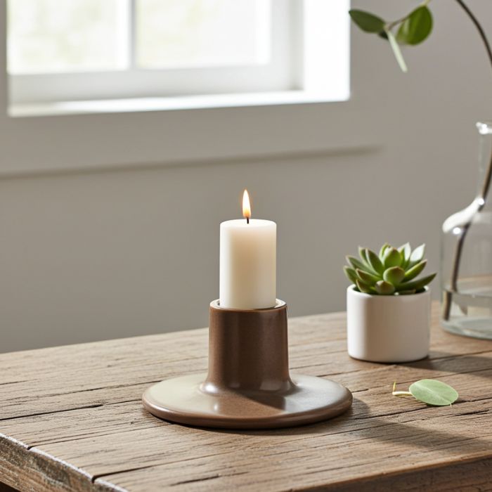 IB Laursen Kerzenhalter Fenja braun aus Steingut bei Mekea