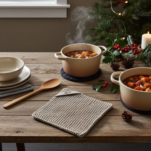 IB Laursen Mynte Topflappen gestrickt in Sand bei Mekea