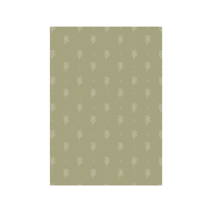 IB Laursen Papierrolle Grün mit Blattmuster