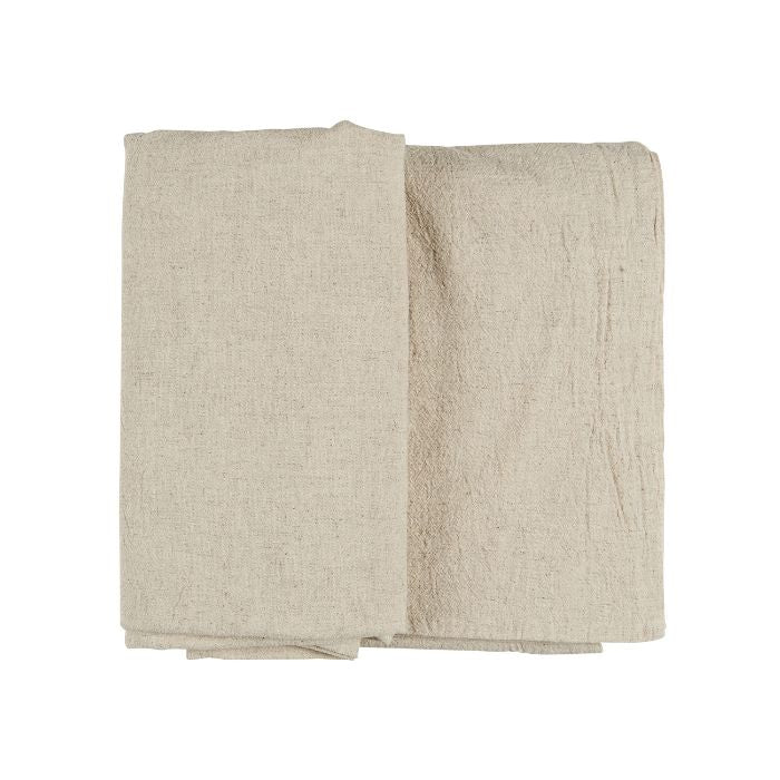 IB Laursen Tischdecke quadratisch aus Baumwolle und Leinen in Leinenfarbe