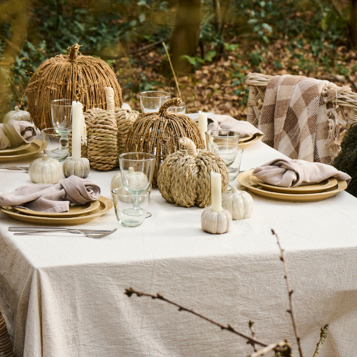 IB Laursen dekorative Tischdecke länglich Leinenfarbig B 150 × L 250 cm