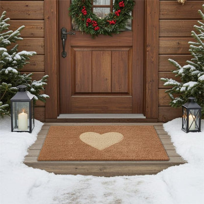 IB Laursen Kokos Türmatte naturfarben mit eingeprägtem Herz bei Mekea