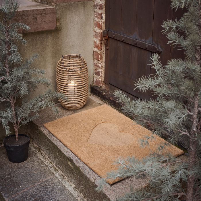 IB Laursen Kokos Türmatte naturfarben mit eingeprägtem Herz