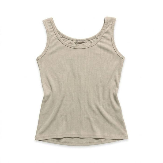 Mekea Damentanktop Beige Stretch Basic figurbetont One Size - Neutrale Ansicht