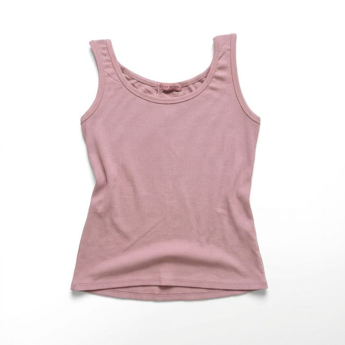 Mekea Tanktop Damen Altrosa figurbetont elastisch Italien - Draufsicht